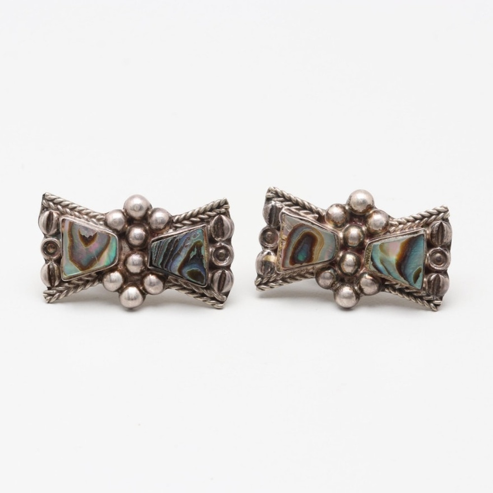Mexican Silver Abalone Earrings